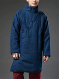 ‌Mandarin Collar Chinese Ethnic Style Frog Button Men's Warm Coats