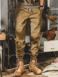 Mens Vintage Cargo Jogger Pants Utility Workwear Trousers