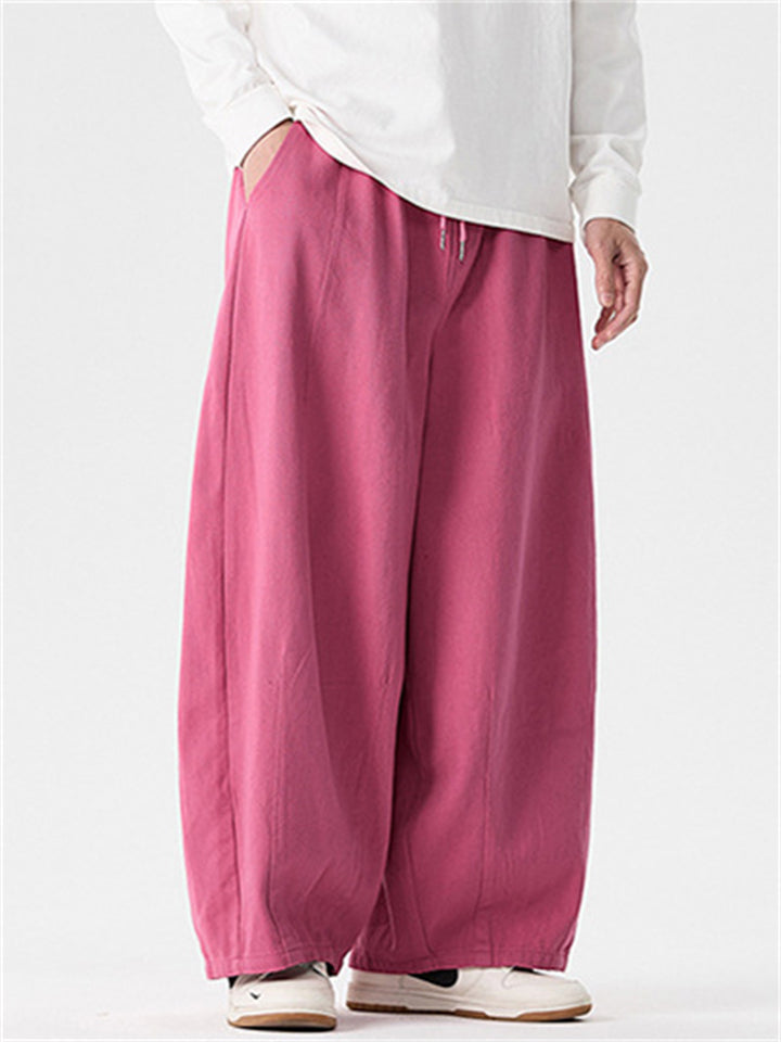 Men's Autumn Simple Japanese Style Wide Leg Scimitar Pants