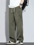 Men's Comfy Breathable Mid Waist Loose Fit Casual Cargo Pants