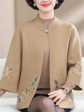 Womens 2Pcs Flower Crochet Cardigan Jacket & Solid Color Sweater Set