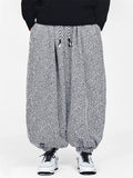 ‌Men's Streetwear‌ Elastic Waist Loose Fit Drawstring Bloomer Pants