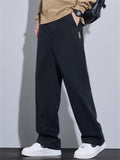 Daily Wear Casual Elastic Waist Loose Fit Straight Leg Pants for Men