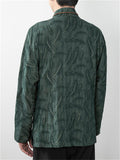 Men's Chinese Style Feather Jacquard Stand Collar Shirts