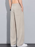 Mens Drawstring Loose Wide Leg Lyocell Summer Pants