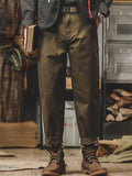 Men Vintage Straight Leg Cotton Twill Chino Work Pants