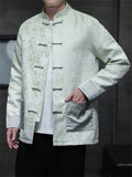 Oriental Style Bamboo Jacquard Casual Tang Suit Jacket for Men