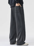 Men Plus Size Wide Leg Drawstring Elastic Waist Baggy Pants