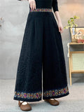 Women's Ethnic Trimmings Embroidered High Rise Wide Leg Pants