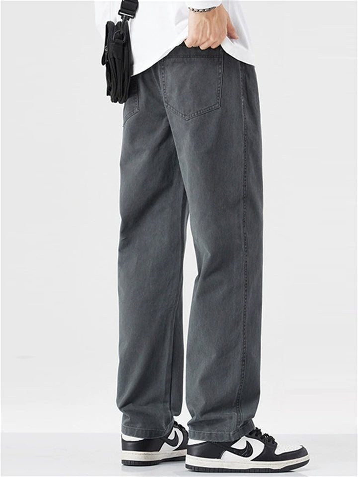 ‌Men's Loose Fit Thermal Lined Casual Straight Pants for Winter
