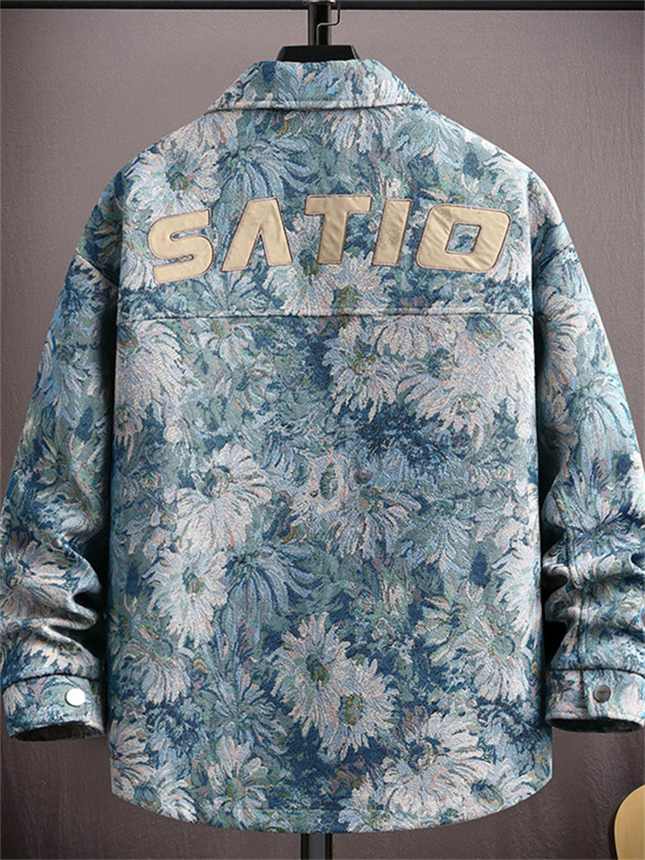 Men's Ethnic Style Print Long Sleeve Lapel Jackets