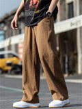Drawstring Loose Fit Casual Ramine Linen Straight Leg Pants for Men