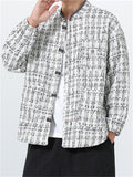 Men's Autumn Vintage Chinese Style Plaid Pockets Stand Collar Tangsuit Jackets