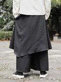 Chinese Style Samurai Costume Men's Irregular Skirt Pants