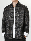 Chinese Style Wave Pattern Stand Collar Button-Up Tang Suit Jackets