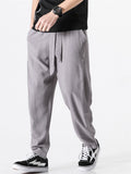 Men's Zen Style Linen Cotton Pants with Front Tie Belt