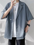 Summer Casual Men's Short Sleeve Loose Suit Jacket