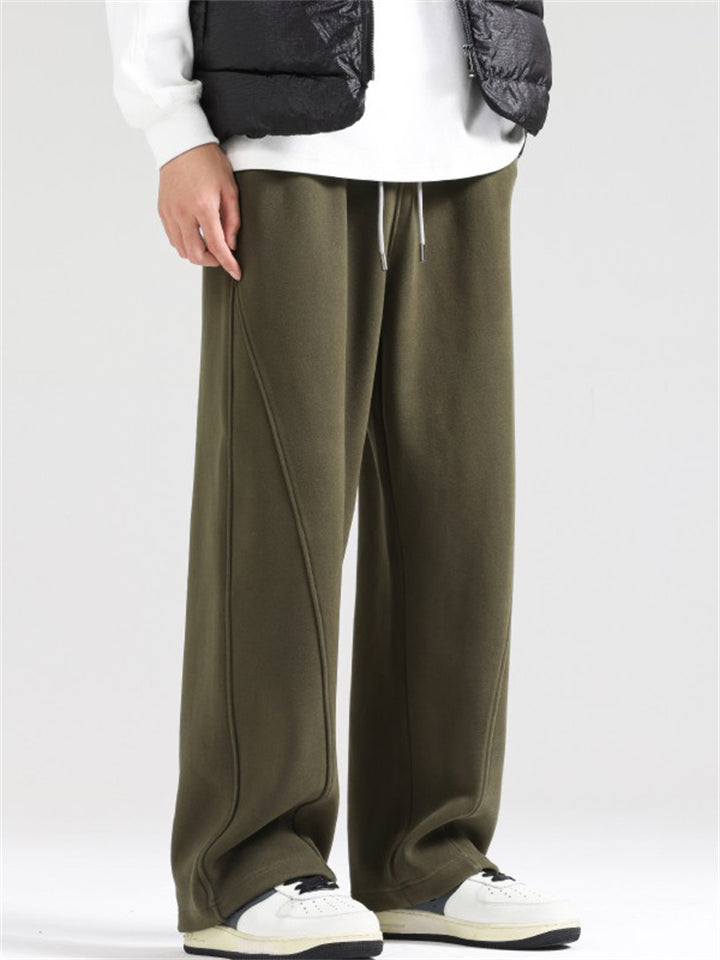 Men's Solid Color Casual Straight Wide Leg Sweatpants