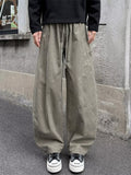 Men's Cool Retro Washed Wide-leg Cotton Cargo Pants