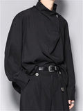 Japanese Style Solid Color Loose Pile Collar Long Sleeve Shirt