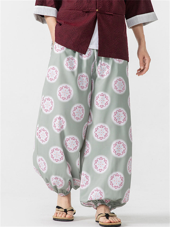 Summer Men's Comfy Elastic Ankle Style Wide Leg Pants