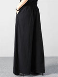 Women's Solid Color High Waist Wide Leg Pants