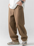 Men's Retro Comfy Cotton Casual Japanese Style Solid Color Pants