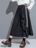 Women's Fashion Patchwork Elastic Tie-waist Skirts