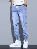 Men's Simple Plain Color Harem Jogger Jeans