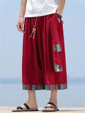 Men's Summer Ethnic Style Loose Drop Crotch Capri Pants