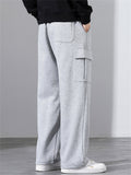 Men Casual Cargo Sweatpants Drawstring Baggy Wide Leg Pants