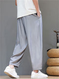 Men Loose Summer Casual Baggy Harem Cropped Pants