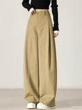 Women's High Waist Casual Loose Fit Pleated Wide Leg Pants