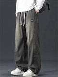 Mens Summer Tencel Baggy Wide Leg Jeans Vintage Washed Streetwear Denim