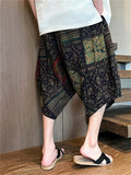 Men's Summer Ethnic Style Beach Bloomers Drop Crotch Capri Pants