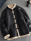Men's Winter Thicken Chinese Style Printed Frog Button Tangsuit Coats