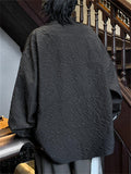 Men's Chinese Style Long Sleeve Vintage Loose Textured Shirts
