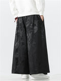 Men's Chinese Style Loong Jacquard Wide Leg Hanfu Mamian Pants