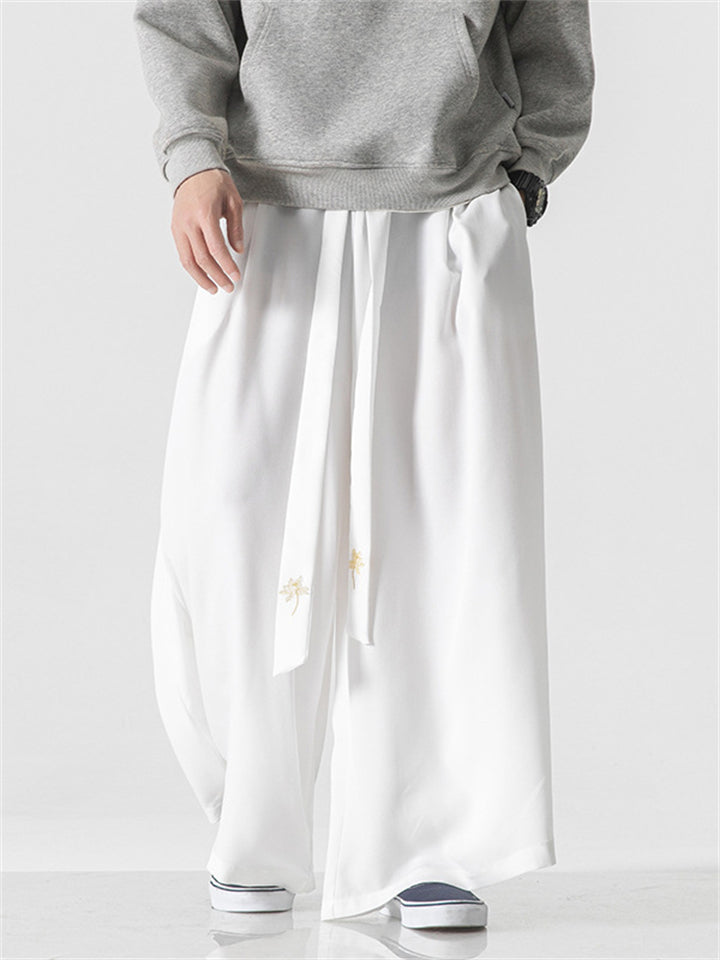 Men's Comfort Wide Leg Linen Hakama Pants