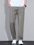 Mens Lightweight Ice Silk Straight Leg Regular Fit Casual Pants