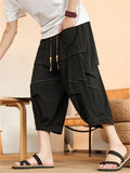 Men's Modern Zen Style Ice Silk Cropped Balloon Pants