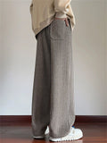 Men's Grunge Style Striped Straight Leg Trousers