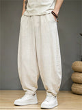 Men Casual Zen Style Cotton Linen Baggy Harem Pants