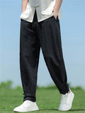 Casual Comfy Oriental Style Cotton Linen Pants for Men