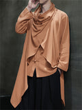Chinese Style Linen Patchwork Pile Collar Shirts for Men