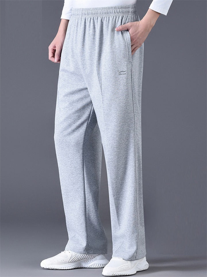 Comfy Relaxed Elastic Waist Sweatpants for Elder Man