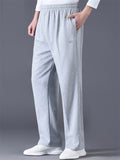 Comfy Relaxed Elastic Waist Sweatpants for Elder Man