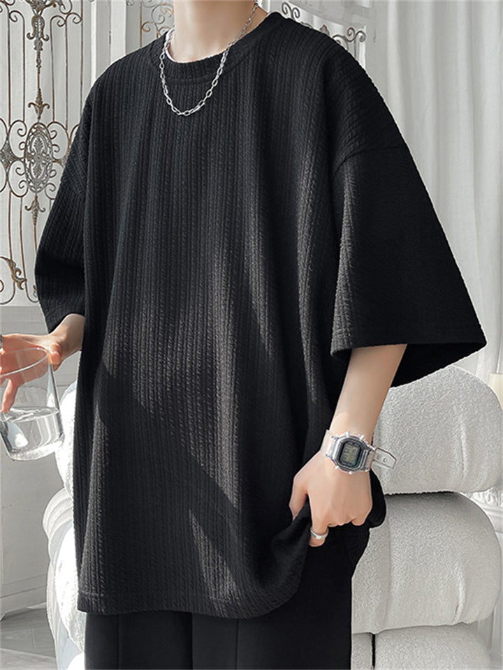 Summer Casual Solid color Loose Half Sleeve T-Shirt for Men