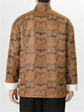 Men's Chinese Style Brocade Jacket with Embroidered Patterns and Frog Buttons