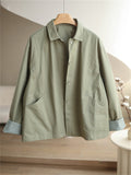 Korean Style Casual Simple Short Trench Jacket for Women